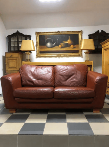 Диван шкіряний кожа рижий