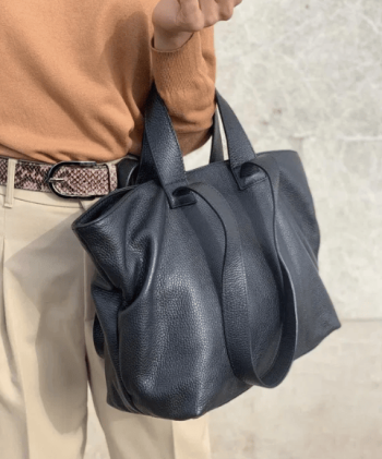 Кожаная женская сумка черная большая Италия шопер Киев