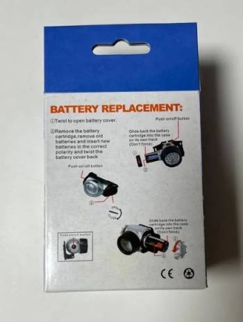 Ліхтарик налобний на батарейках