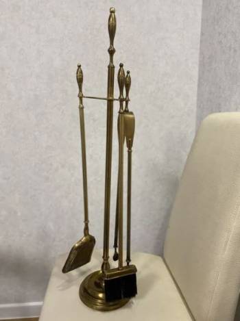 Набір для чистки каміна бронза