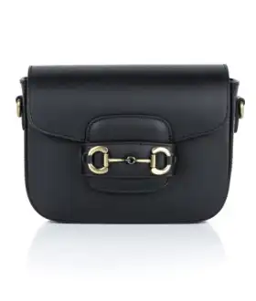 Сумка шкіряна жіноча чорна крос боді