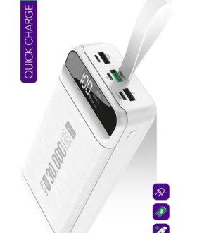 Повербанк 30000 mAh с дисплеем мобильная батарея Power Bank