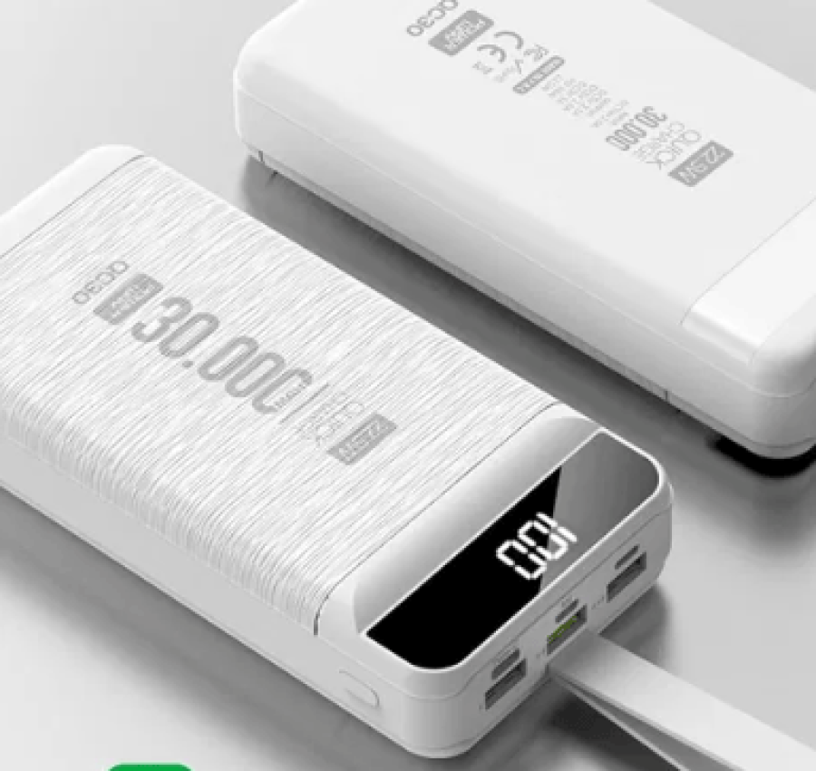 4Повербанк 30000 mAh с дисплеем мобильная батарея Power Bank