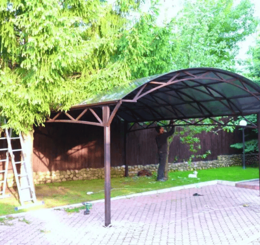 Навес для автомобиля изготовление, строительство, монтаж, ремонт 5
