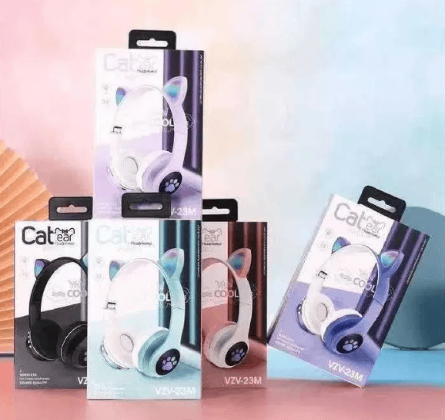 Беспроводные наушники с кошачьими ушками LED Bluetooth CAT VZV-23M