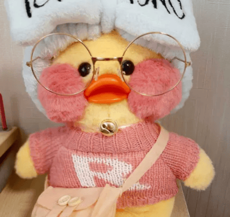 Желтая Мягкая игрушка Каченя Lalafanfan Уточка уткаа ЛАЛАФАН. ХАГИ. КИ