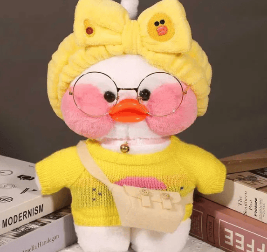 Желтая Мягкая игрушка Каченя Lalafanfan Уточка уткаа ЛАЛАФАН. ХАГИ. КИ 6