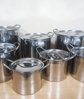 Набор посуды с нержавейки. 7 кастрюль. Кухонная утварь. Кастрюля.