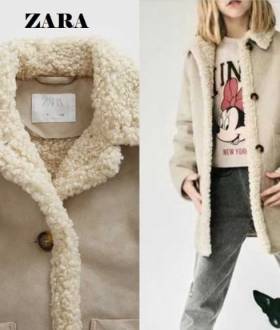 ZARA пальто под овчину р .164 для девочки