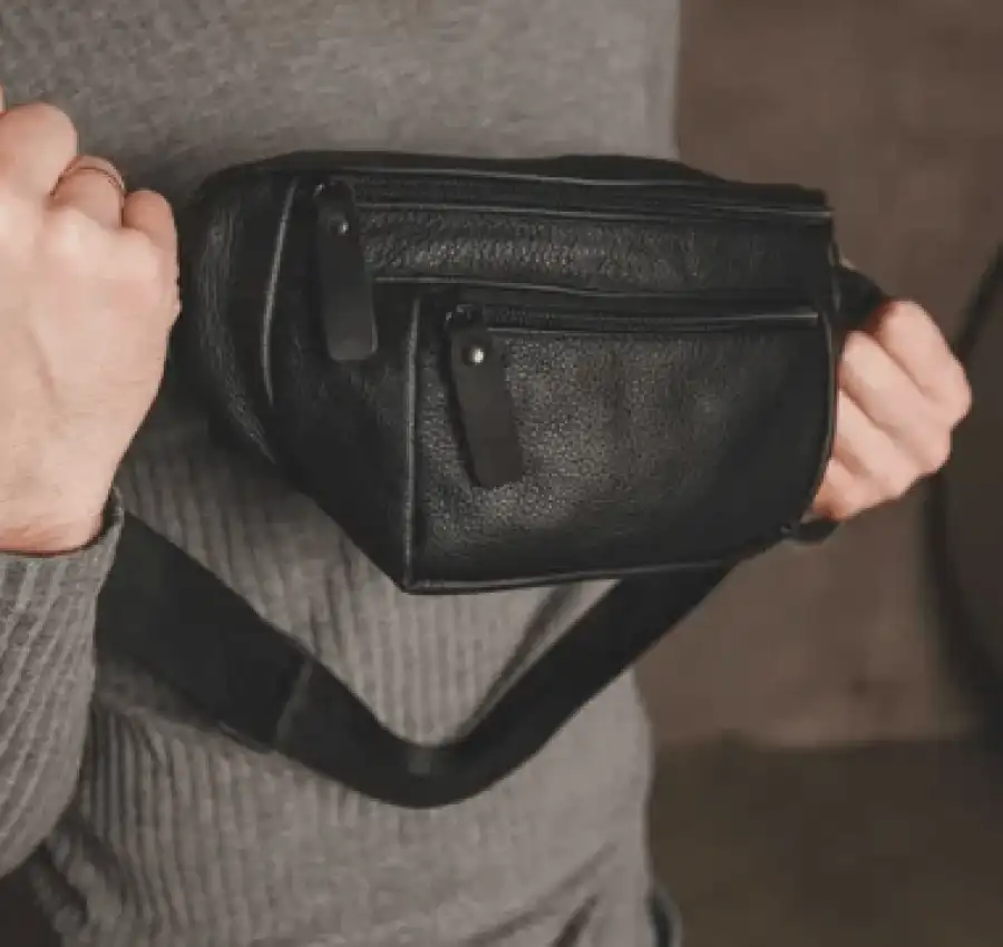 Мужская кожаная бананка поясная на пояс  через плечо 007 Лучшая цена! 7