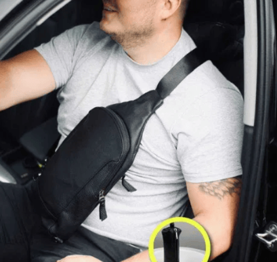 Акция! Сумка мужская кожаная слинг через плечо L003 + Ключница