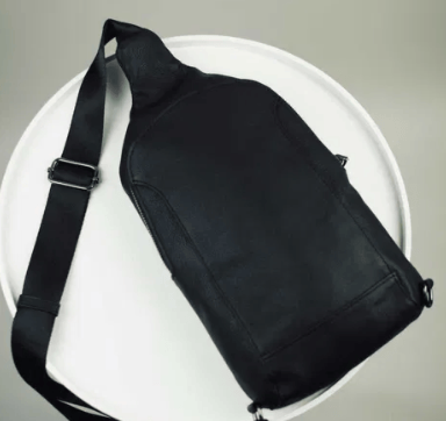 Акция! Сумка мужская кожаная слинг через плечо L003 + Ключница 3