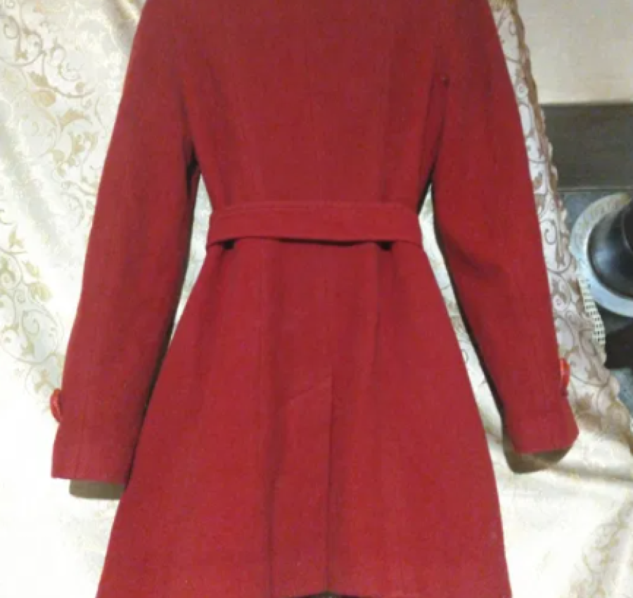 Кашемірове пальто жіноче червоне 2
