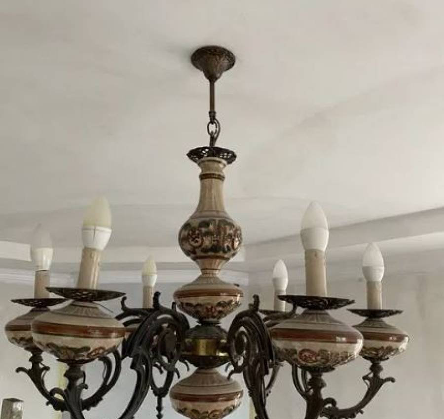 Світильник ,люстра .Бронза-кераміка ( Італія) 2