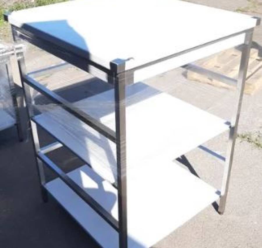 Стіл з нержавійки з двома полками