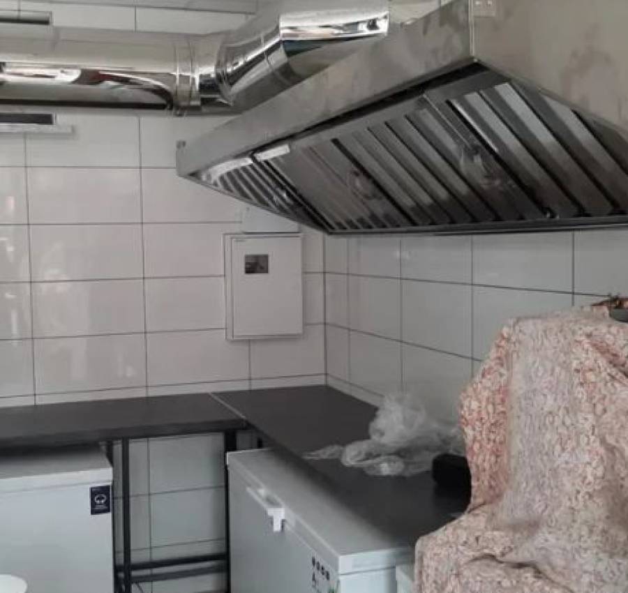 Вытяжка нерж 200х60 см с жироулавителями. Зонт вытяжной 6