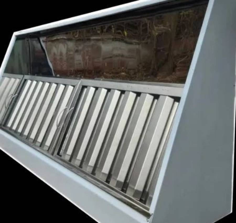 Вытяжка нерж 200х60 см с жироулавителями. Зонт вытяжной 7