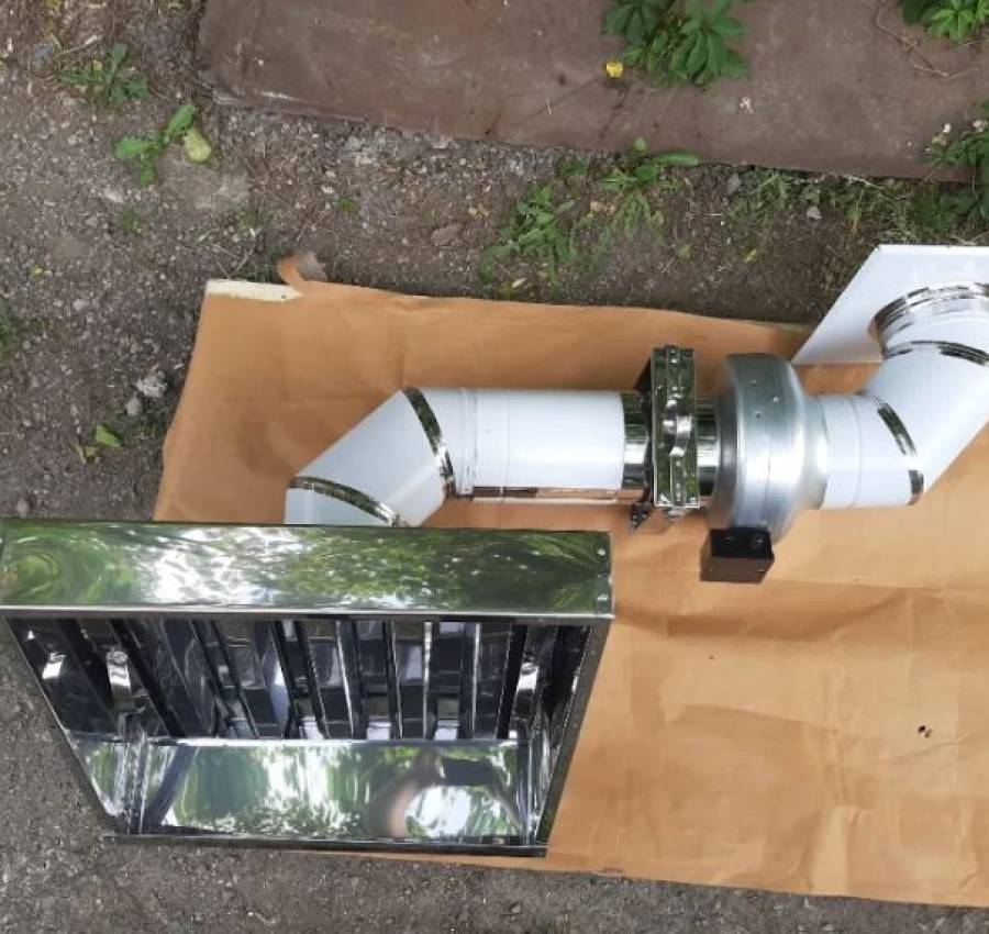 Вытяжка нерж 60х60 см с жироулавителями. Зонт вытяжной 6