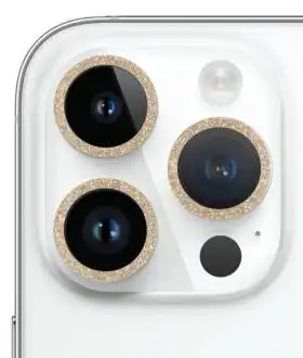 Защитное стекло Metal Sparkles на камеру (в упак.) для iPhone 15 Pro M