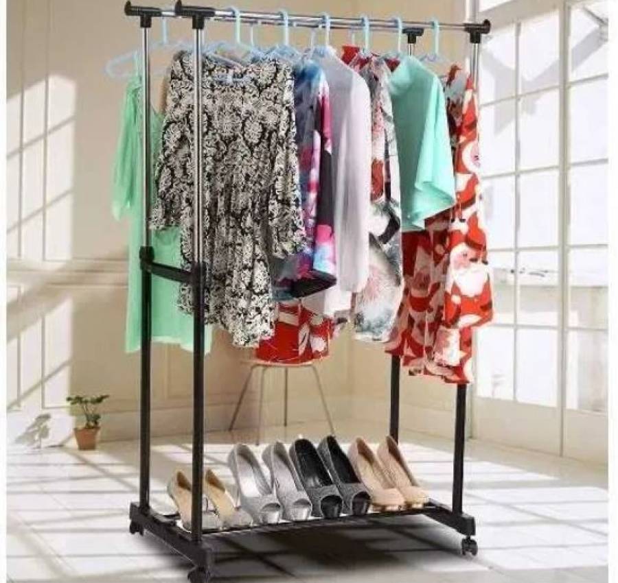 Вешалка Double Pole напольная стойка для одежды полка РАСПРОДАЖА