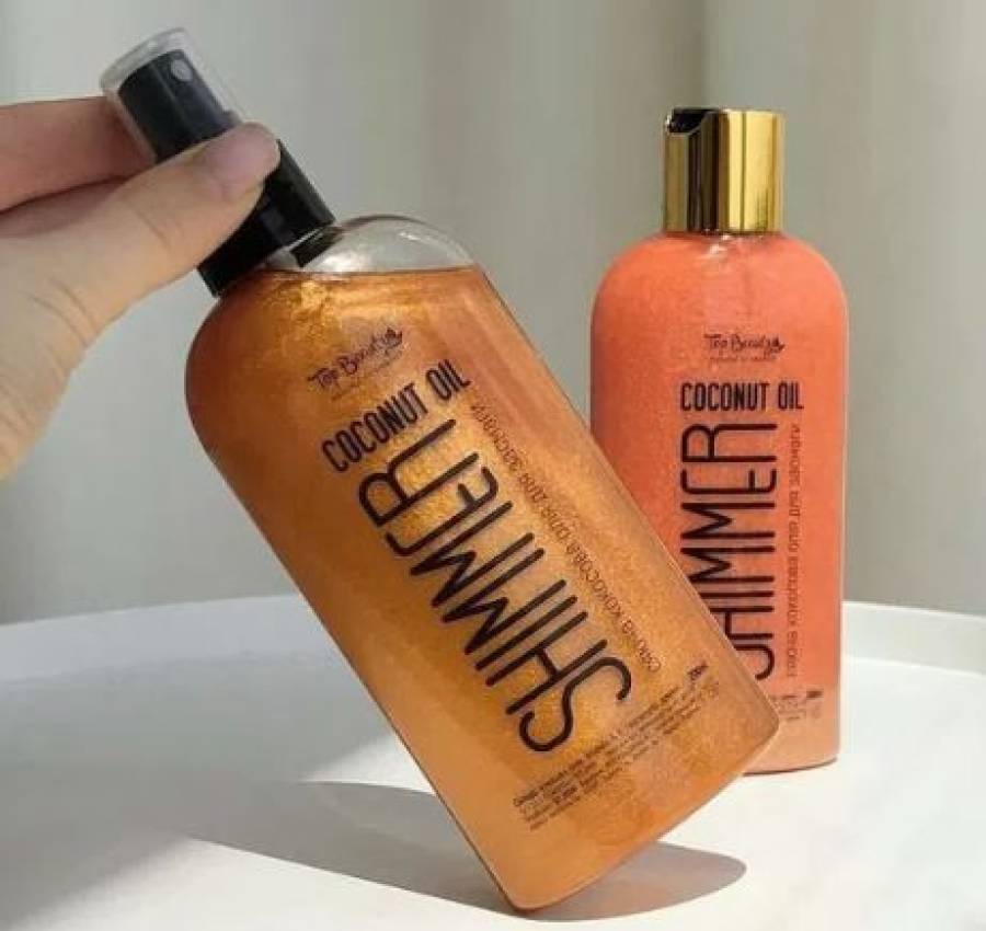 Кокосово масло для засмаги з шимером 2