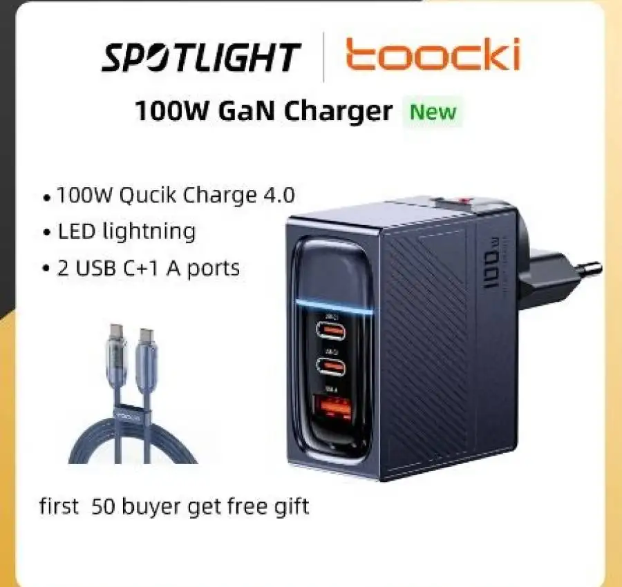 Зарядное устройство Toocki 100 Вт GaN