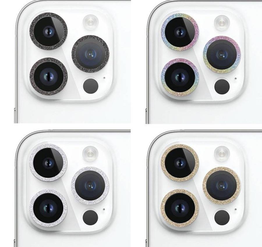 Защитное стекло Metal Sparkles на камеру (в упак.) для iPhone 15 Pro Max
